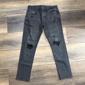 Aeropostale Men's 30x30 Black Athletic Skinny Distressed Denim Jeans Pants